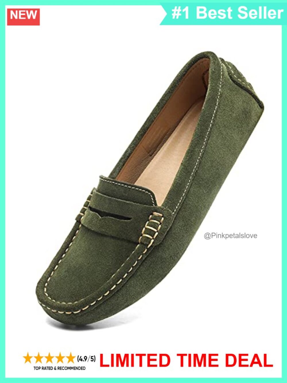 Suede Leather Casual Penny Loafers Retro Mocc Slip-On Boat Shoes Flats
